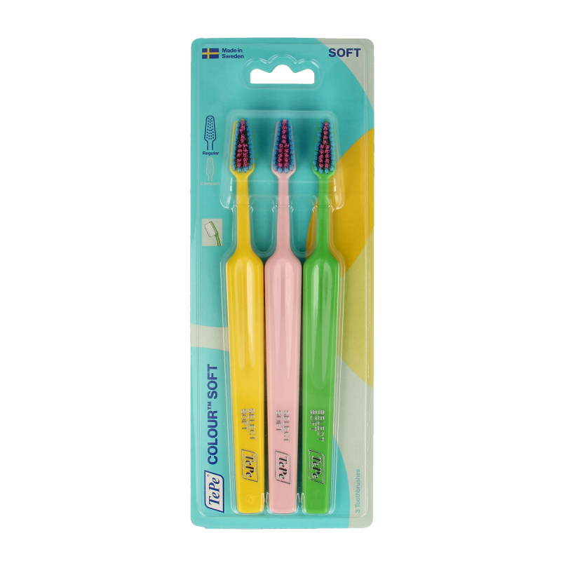 TePe Cepillo de dientes colour soft pack de 3 3 unidades