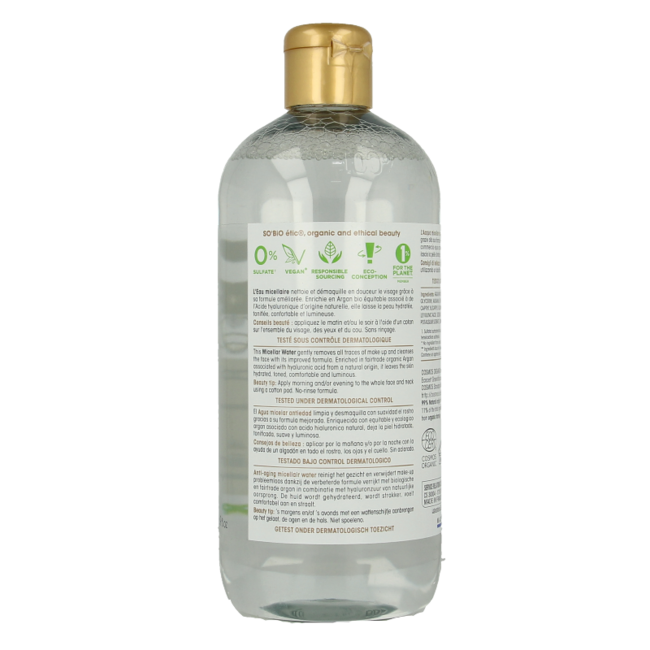 So Bio Etic Argan agua micelar antiedad 500 Mililitros