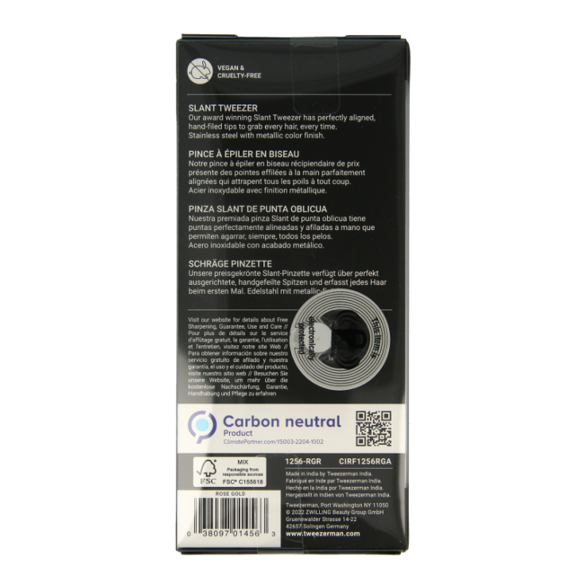 Pince à épiler biseautée Tweezerman Slant or rose 1 pièce