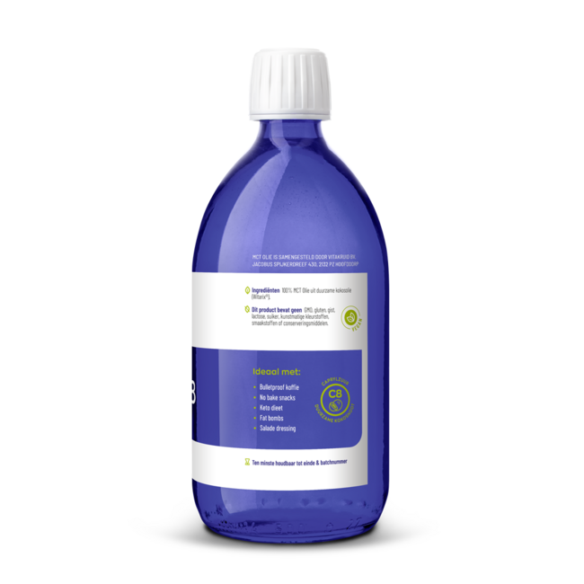 MCT Oil C8 100% pure & sustainable coconut oil 500 Millilitres