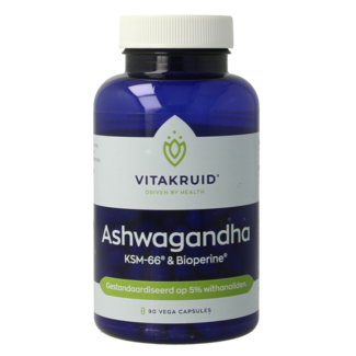Vitakruid Ashwagandha 5% Withanolides KSM-66 & Bioperine 90 Vegetarian Capsules