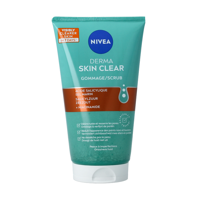 Nivea Derma skin clear scrub 150 mililitros