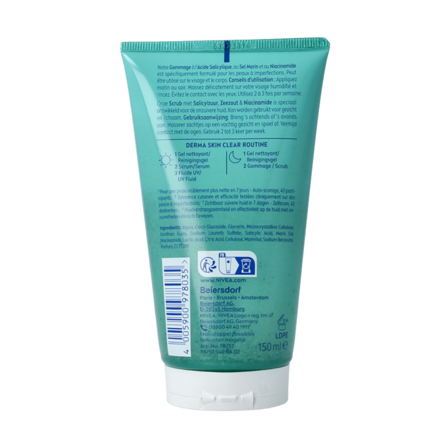 Nivea Derma skin clear scrub 150 Millilitres