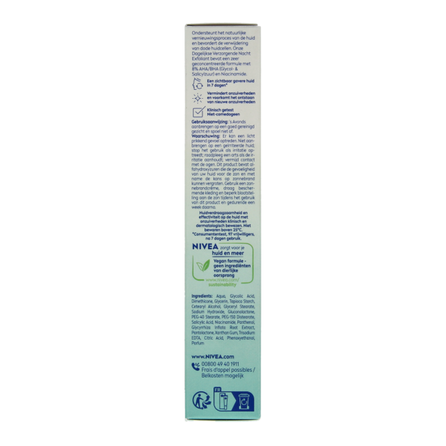 Nivea Derma Skin Clear Exfoliante de Noche 40 mililitros