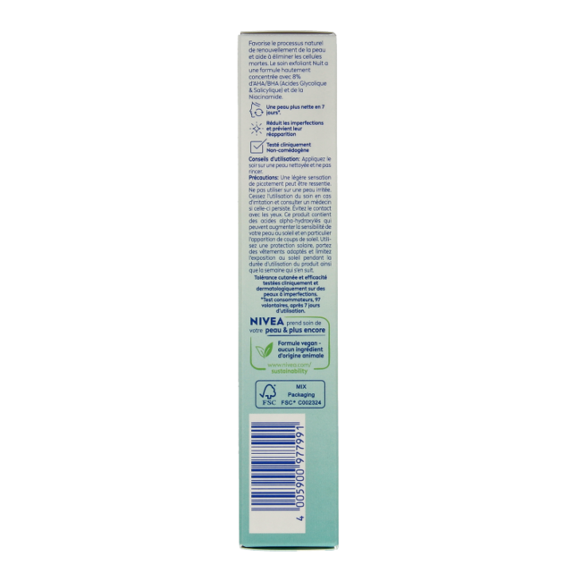 Nivea Derma Skin Clear Exfoliante de Noche 40 mililitros