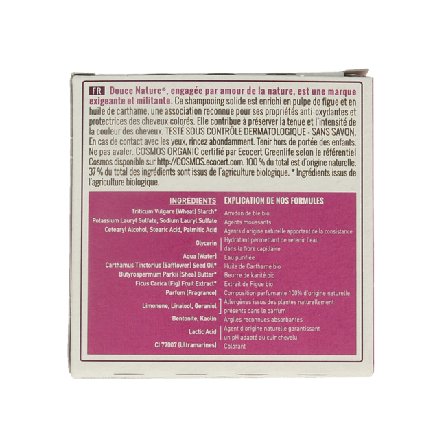 Douce Nature Shampoing solide cheveux colorés 85 g