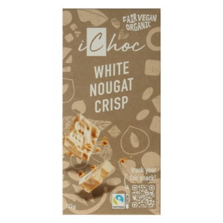 Ichoc Weißes Nougat Crisp vegan bio 80 Gramm