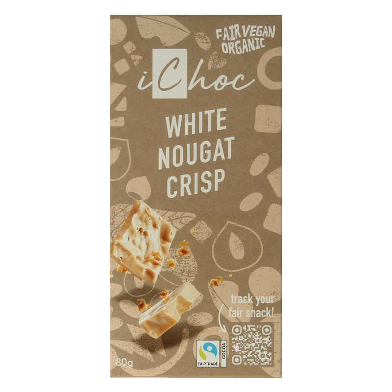 Ichoc White nougat crisp vegan bio 80 Gram