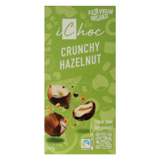 Ichoc Crunchy hazelnut vegan bio 80 Gramos