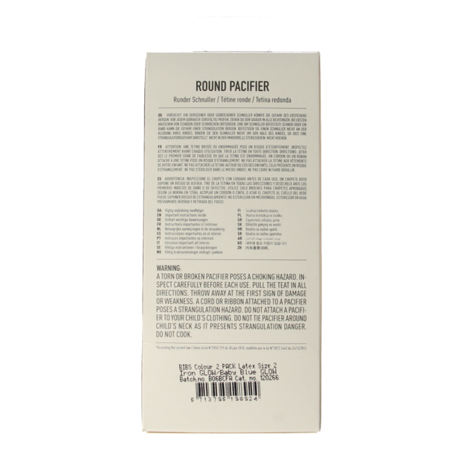 Fopspeen maat 2 iron/baby blue night 2 pack 2 Stuks