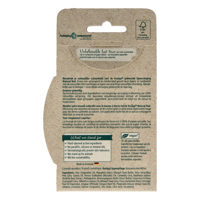 Kneipp Lipcare Natural Red pomadka pielęgnacyjna 3,5 grama