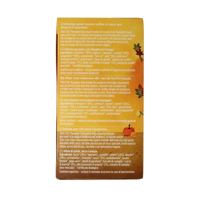 Pumpkin chai organic 17 Bags
