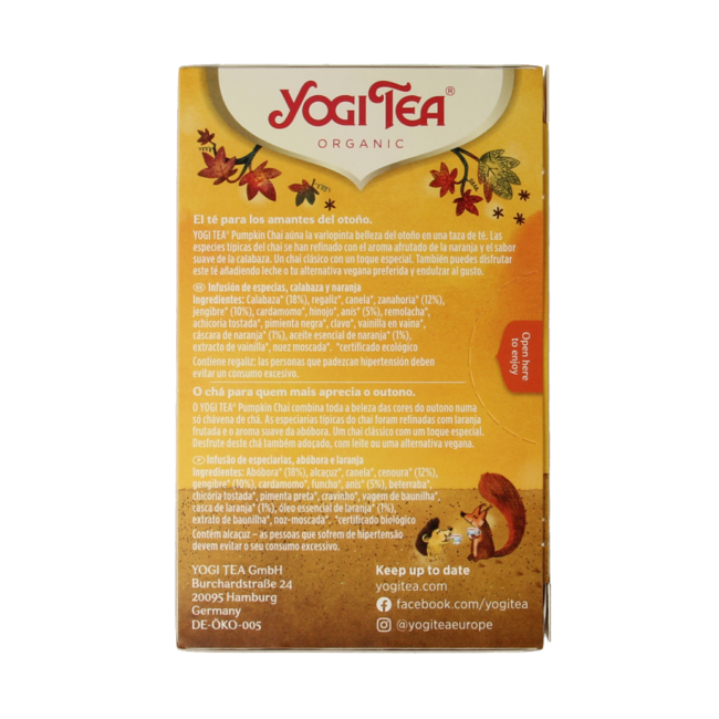 Pumpkin chai organic 17 Bags