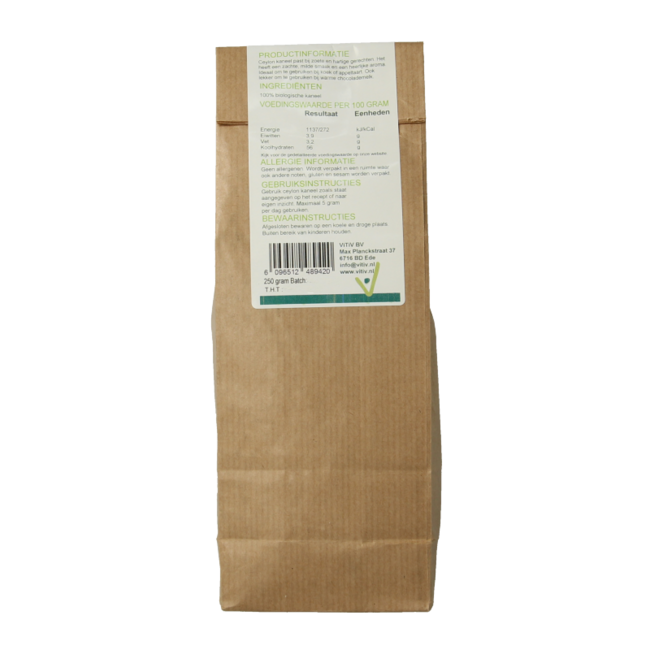 Vitiv Ceylon cinnamon organic 250 Gram