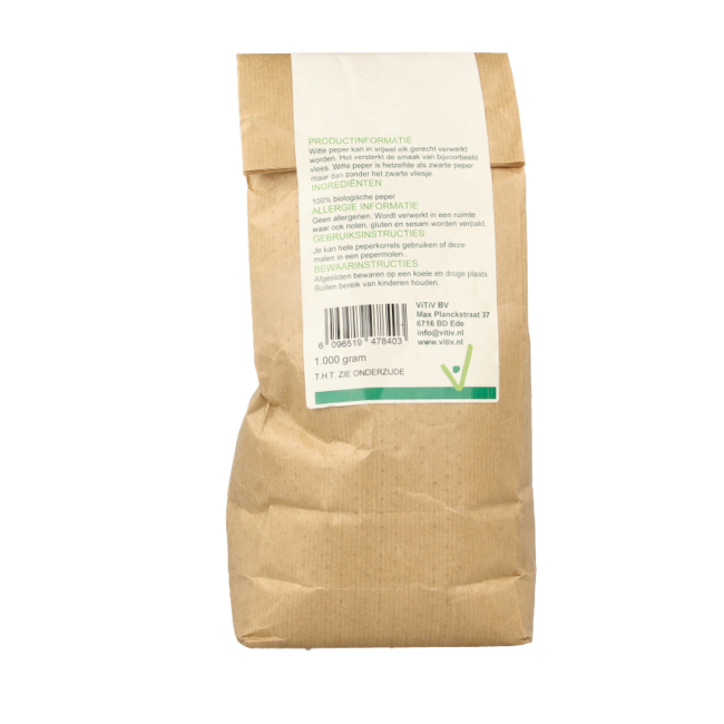 Vitiv Peppercorns white organic 1 Kilogram