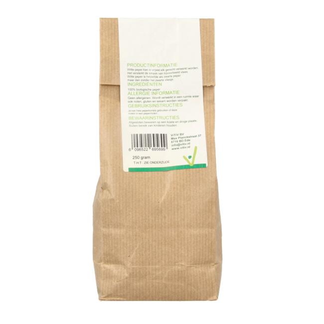 Granos de Pimienta Blanca Ecológica Vitiv 250 Gramos