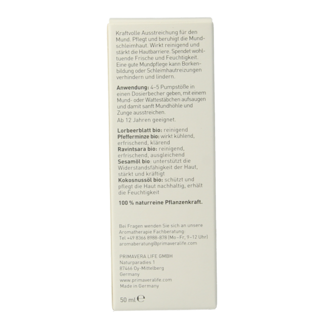 Primavera Organic Mouth Care Oil 50 ml