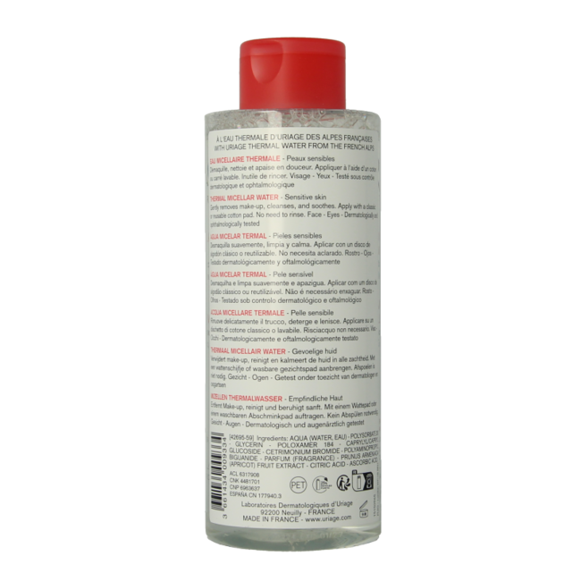 Uriage Agua micelar termal piel sensible 500 ml
