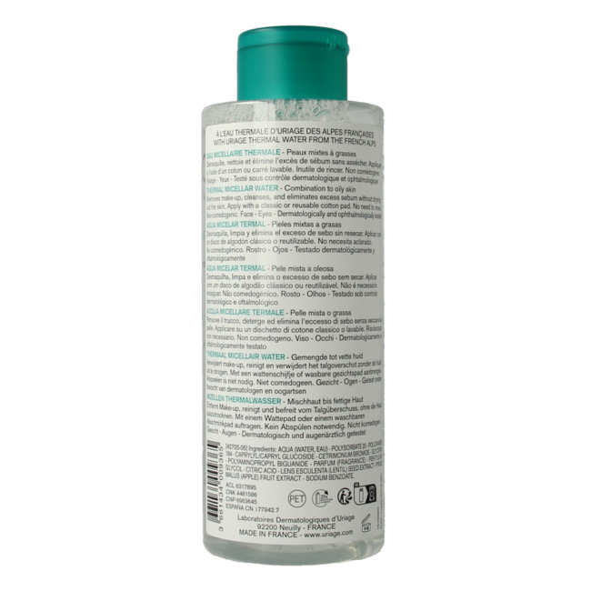 Uriage Thermal Micellar Water mixed to oily skin 500 Millilitres