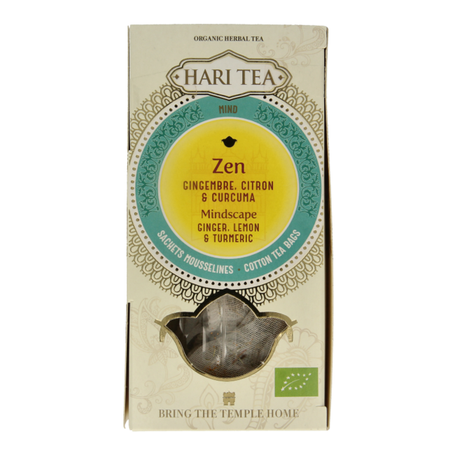 Hari Tea Jengibre limón y cúrcuma mindscape jengibre bio 10 unidades
