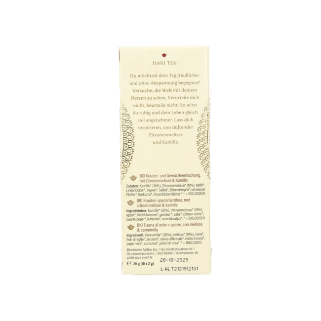 Hari Tea Lemon bal & chamomile sweetheart bio 10 unidades