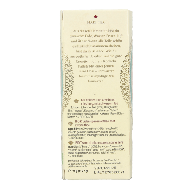 Hari Tea Golden chai in harmony bio 10 sztuk