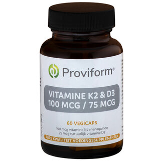 Proviform Vitamine K2 100mcg & D3 75mcg 60 capsules végétales