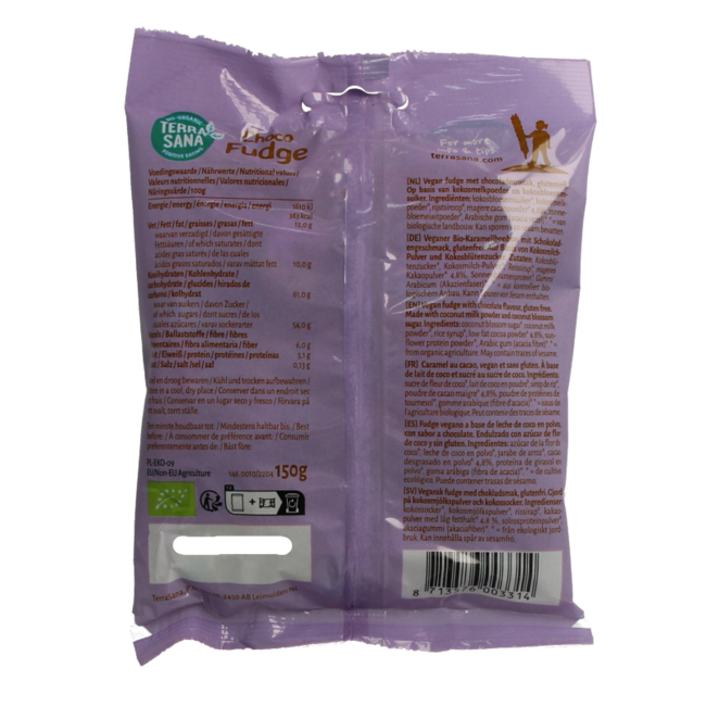 Organic chocolate fudge 150 Gram