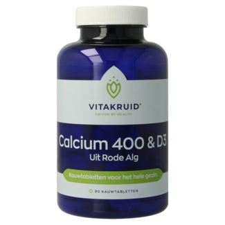 Vitakruid Calcium 400 & D3 issu d'algue rouge durable Aquamin TG 90 comprimés à croquer