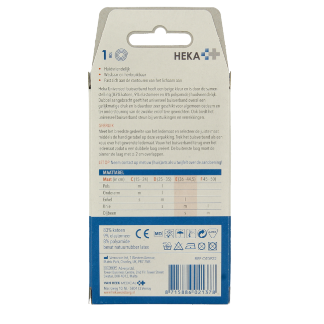 Heka Grip Compressione Beige D, 1 Pezzo