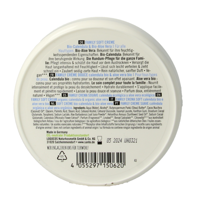 Sante Family Softcreme Bio-Calendula 150 Milliliter