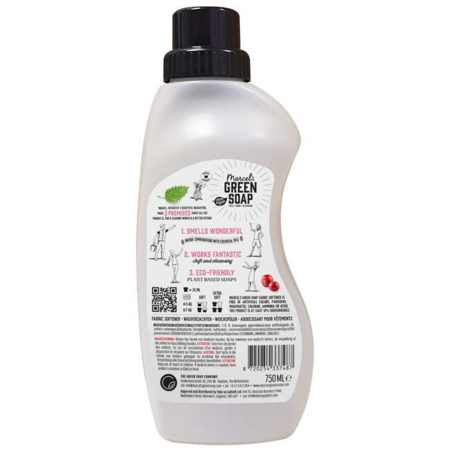 Marcel's Green Soap Płyn do płukania tkanin paczula i żurawina 750 mililitrów