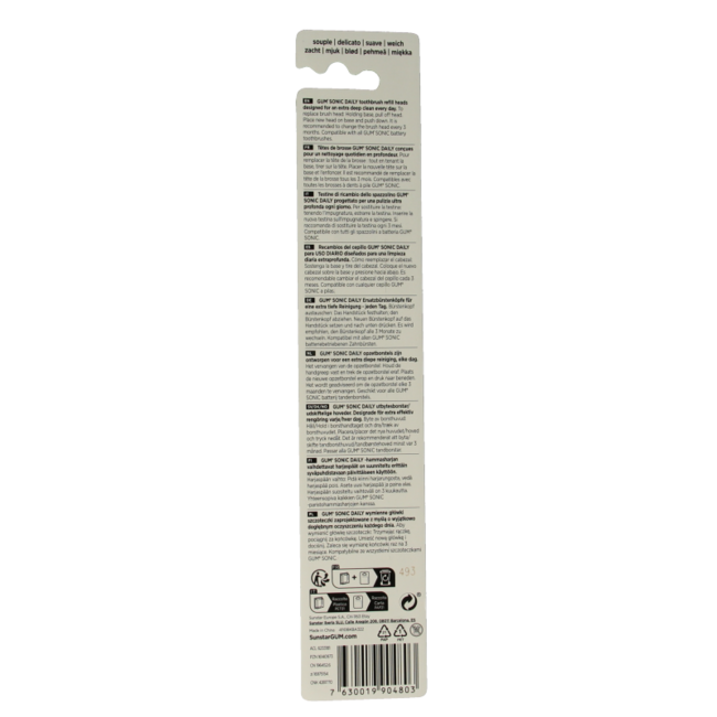 GUM Sonic replacement brush head soft black 2 pieces