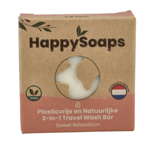 Happysoaps Detergente Solido da Viaggio 3-in-1 Dolce 40 Grammi
