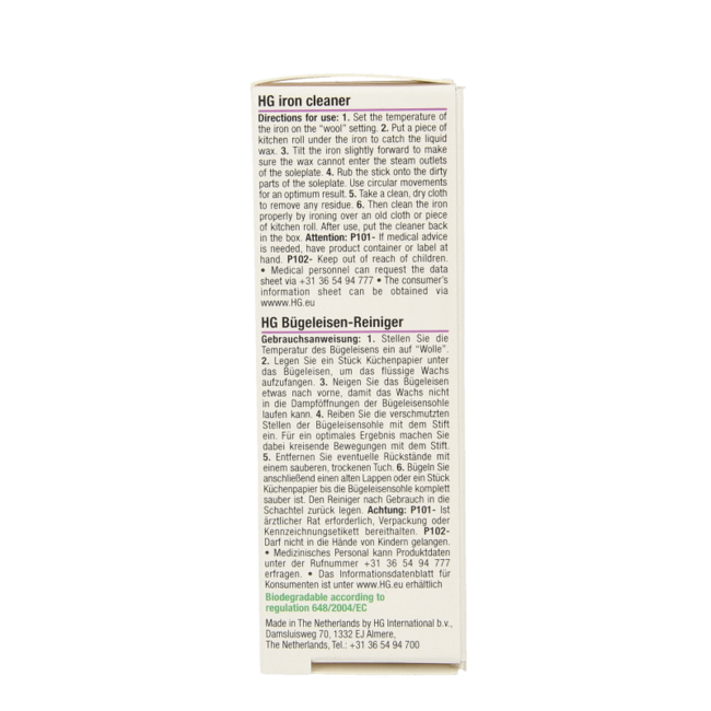 HG Nettoyant pour fer à repasser 1 pièce