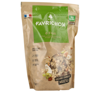 Favrichon Muesli de 6 frutas bio 375 gramos