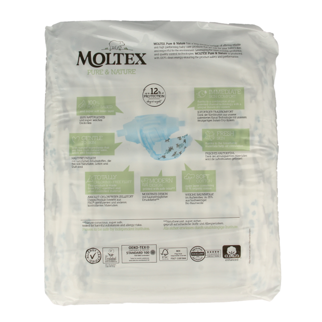 Pañales Moltex Pure & Nature Junior 25 unidades