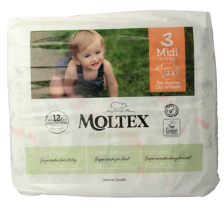 Moltex Moltex Pure & nature Babywindeln Midi 33 Stück