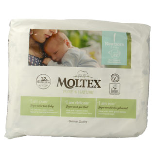 Moltex Couches pour nouveau-nés Pure & nature 22 pièces