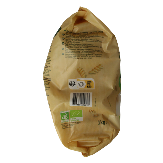 Primeal Fusilli semi-integral formato familiar bio 1 Kilogramo