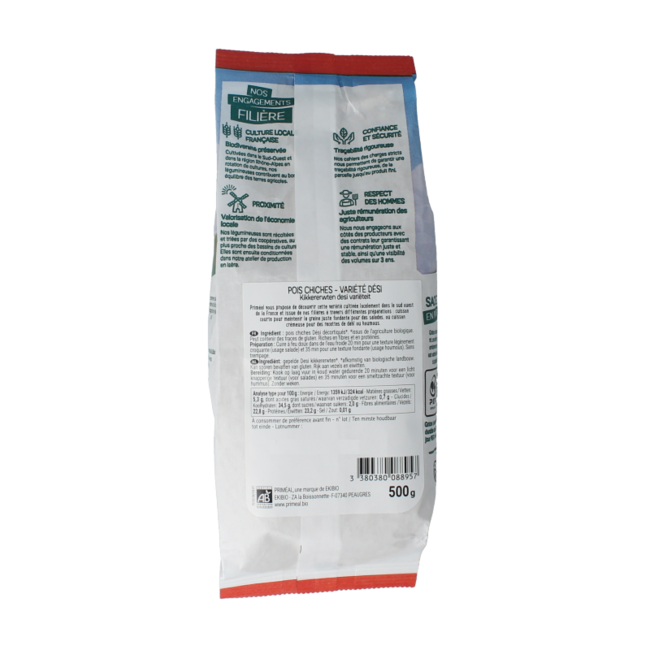 Primeal Organic Desi Chickpeas from France 500g