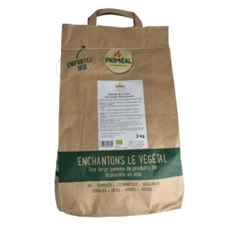 Primeal Primeal Semillas de lino marrón bio 3 Kilogramos