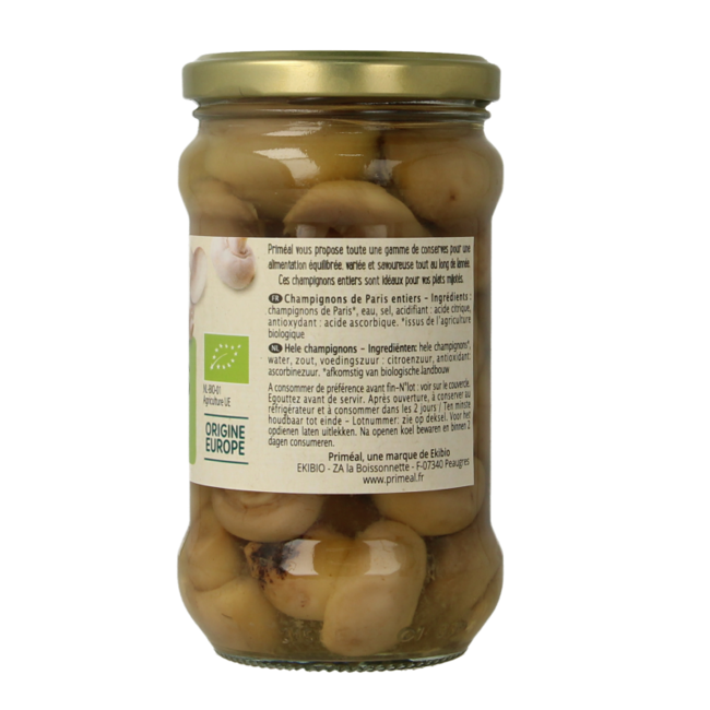Primeal Champiñones enteros bio 280 gramos