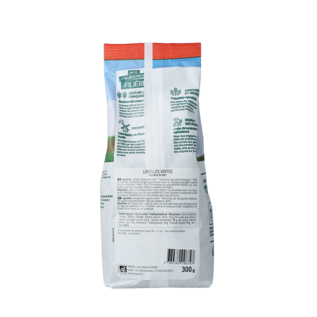 Primeal Soczewica zielona bio z Francji 300 gramów