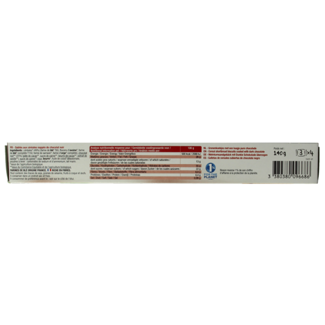 Bisson Galletas de cereales con cobertura de chocolate negro bio 140 gramos