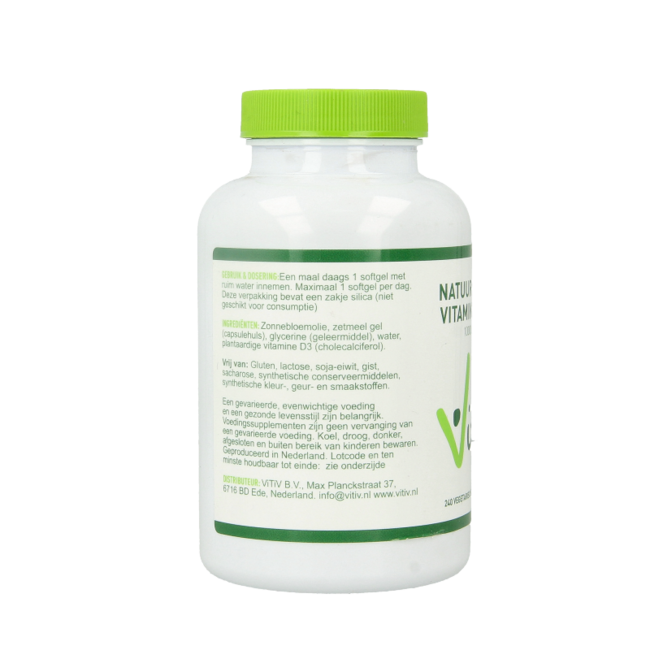 Vitiv Vitamina D3 1000 UI 25 mcg vega 240 cápsulas blandas