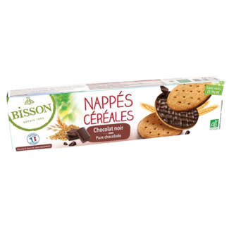 Bisson Biscotti di cereali glassati al cioccolato fondente Bisson bio 120 Grammi