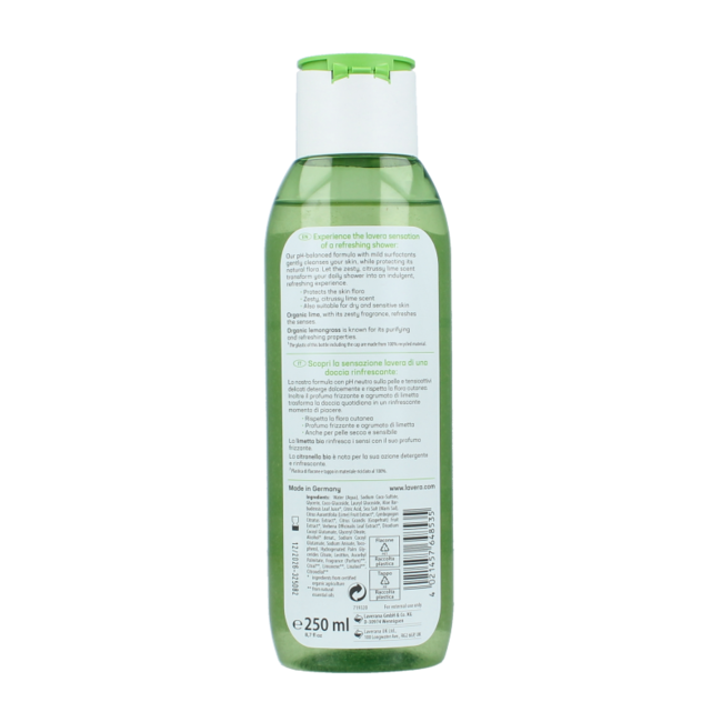 Shower gel / body wash refreshing organic 250 Millilitres