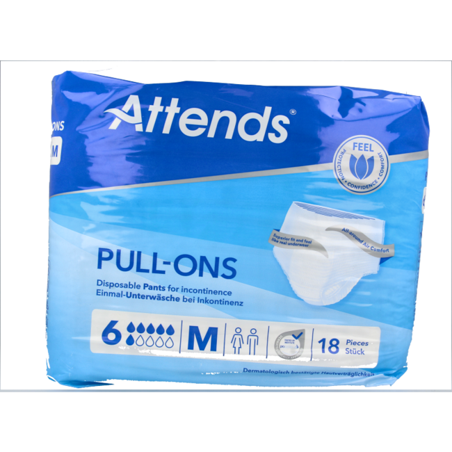 Attends Pull-ons 6 Taglia M 18 Pezzi