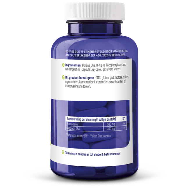 Borretschöl 1500mg GLA 300mg aus pflanzlicher Quelle 60 Softgels